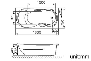 Bathtub(1600*750*440mm) thumbnail 2