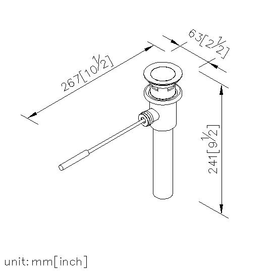 Hand-Drive Pop-Up Drain W/ Tail Tube & Overflow thumbnail 2