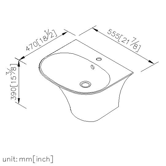 Wall Hung Basin with wall bracket thumbnail 2