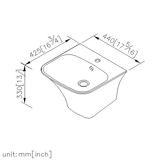 Wall Hung Basin with wall bracket thumbnail 2