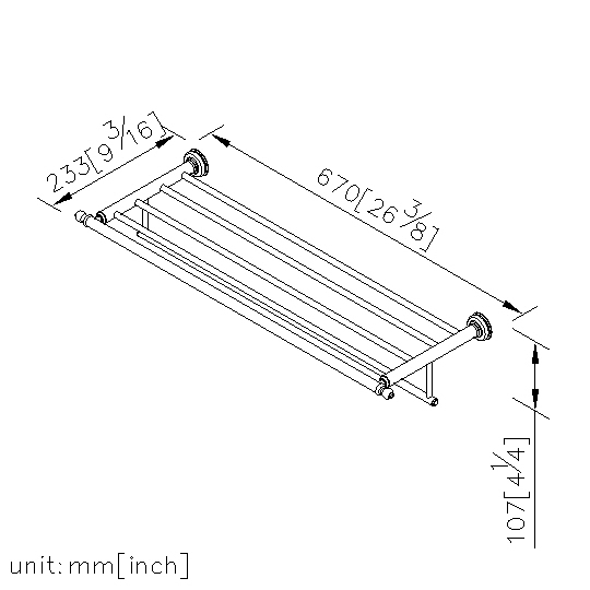Bath Towel Rack With Rail  thumbnail 2