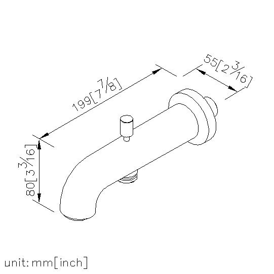 Tub Spout W/ Diverter & Pipe Nipple thumbnail 2