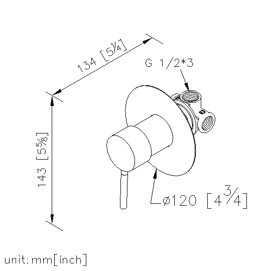 Single-Handle Concealed Valve (Upward Outlet) thumbnail 2
