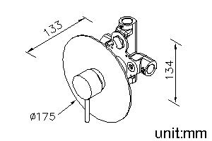 Concealed Mixer Valve W/Check Valve W/ Inlet Stop Version thumbnail 2