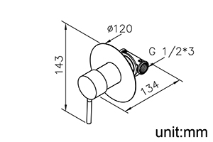 Single-Handle Concealed Valve (Downward Outlet) thumbnail 2