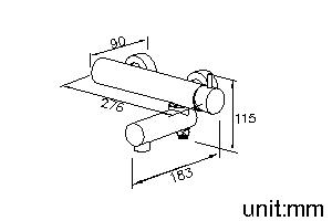 Bath/Shower Mixer Body (Stainless Steel) thumbnail 2