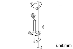 Slide Bar Set W/Hand Shower & Hose thumbnail 2