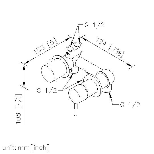 Single-Handle Concealed Mixer W/3-Way Diverter (Showerhead/Hand Shower/Bathtub) thumbnail 2