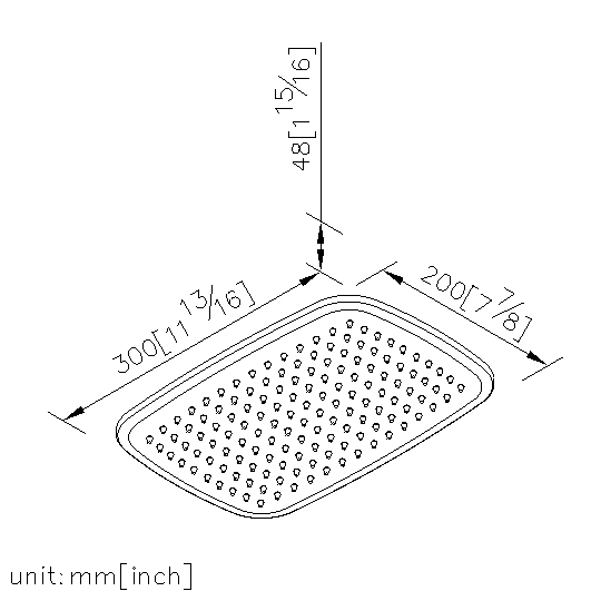 Showerhead 300*200mm (Stainless Steel) thumbnail 2