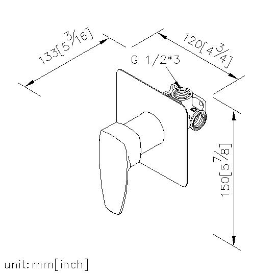 Single-Handle Concealed Valve (Upward Outlet) thumbnail 2