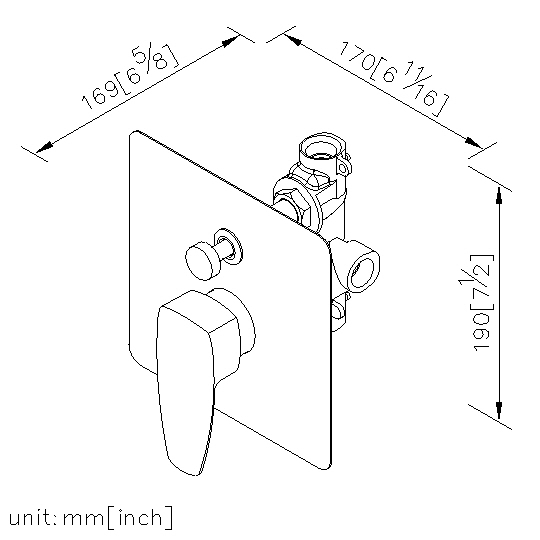 Concealed Valve W/Diverter W/O Inlet Stop Version(Slimmed-Down Valve)(1~4 kg/cm^2) thumbnail 2