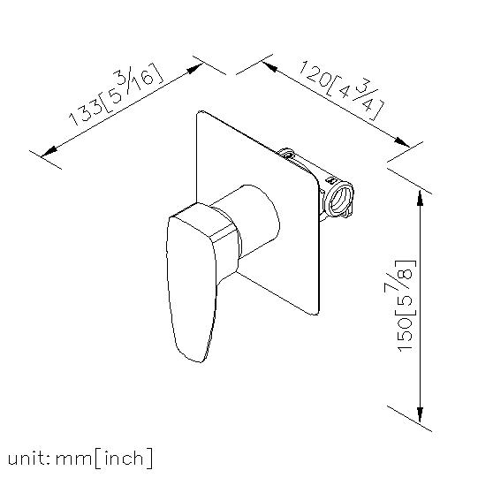 Single-Handle Concealed Valve (Downward Outlet) thumbnail 2