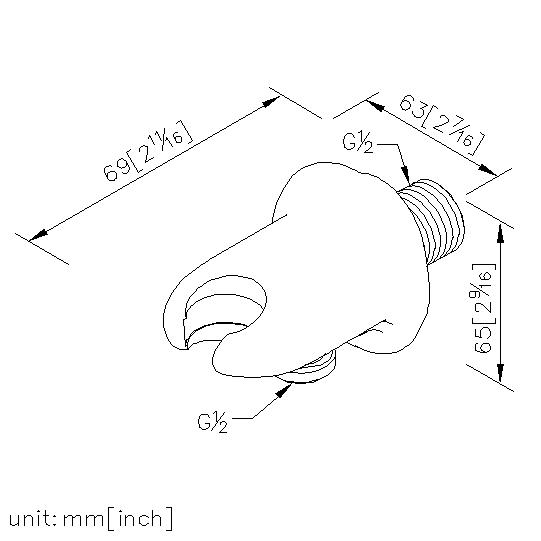 Hand Shower Holder W/Supply Elbow & 5cm Nipple thumbnail 2
