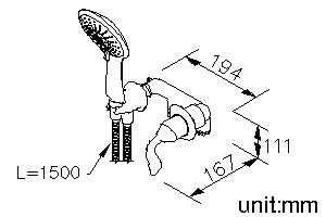 Concealed Shower Mixer W/Shower Holder & Wall Supply & Hand Shower & Hose thumbnail 2