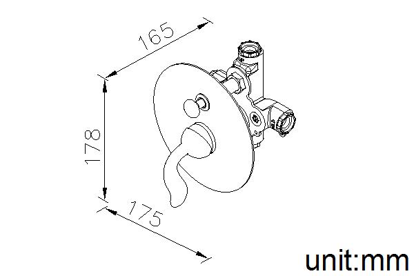 Concealed Valve W/Diverter & Check Valve W/O Inlet Stop Version(1~4 kg/cm^2) thumbnail 2