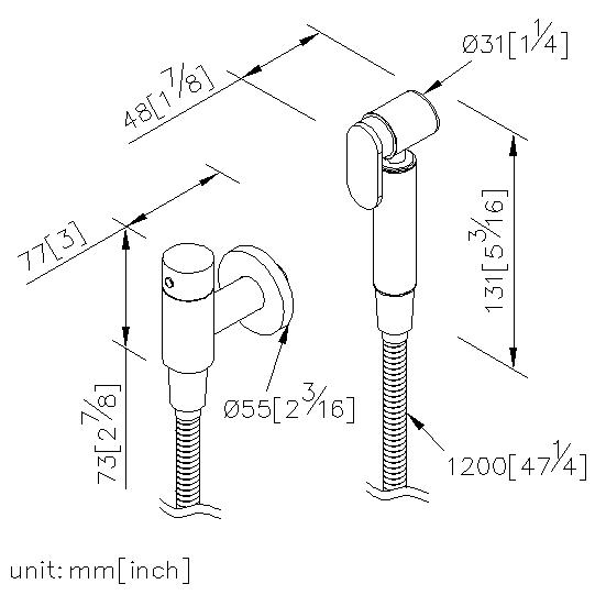 Toilet Shut-Off Sprayer W/Valve & Bracket & Hose thumbnail 2