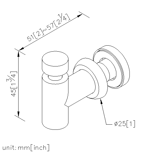 Through-Glass Single Robe Hook thumbnail 2