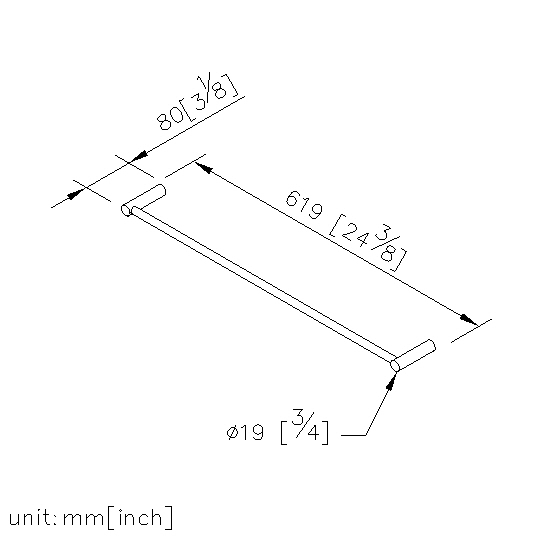 Towel Bar (600mm) (Stainless Steel) thumbnail 2
