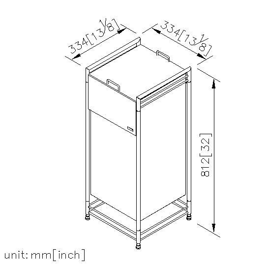 Laundry Hamper With Canvas Bag (Black) thumbnail 2
