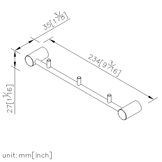 Robe Hook (Three Hooks) (Stainless Steel) thumbnail 2
