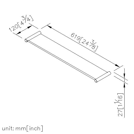 Shelf (C/C 600mm) (Stainless Steel) thumbnail 2