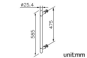 Door Handle (C/C 475MM)(Antimicrobial Copper) thumbnail 2