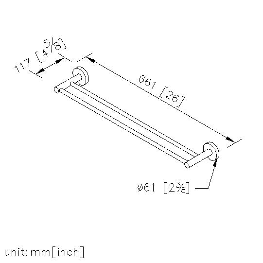 Double Towel Bar (600mm) thumbnail 2