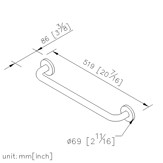 Grab Bar (450mm)(Antimicrobial Copper) thumbnail 2
