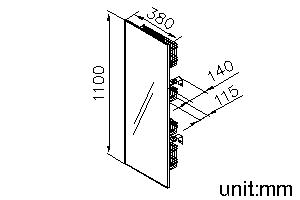 Mirror With Caddy 1100x380mm thumbnail 2