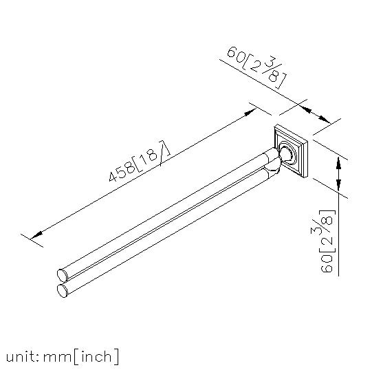 Swivel Double Towel Bar (450mm) thumbnail 2