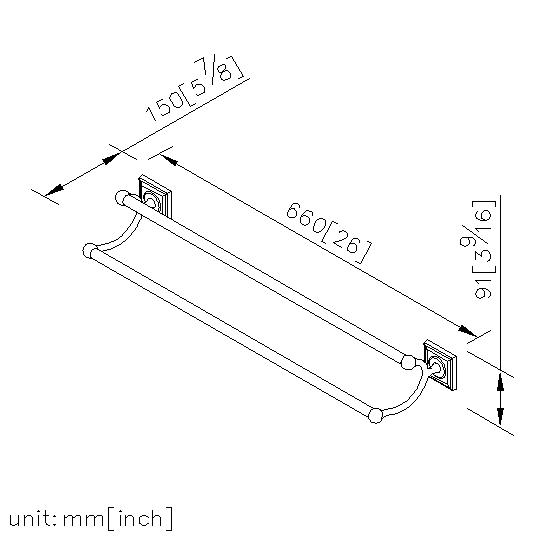 Double Towel Bar (600mm) thumbnail 2