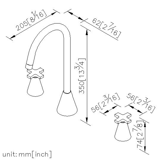 Two-Handle Widespread Basin Faucet thumbnail 2