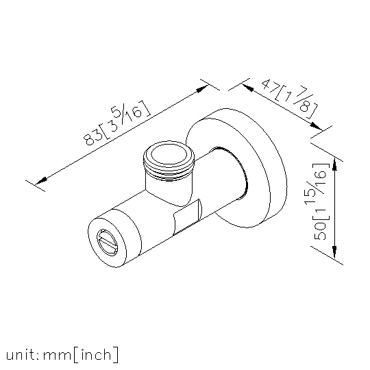 Angle Stop 1/2" (M) Outlet (Polish & Chrome-Plated) thumbnail 2