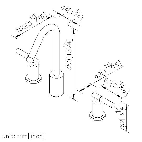 Two-Handle Widespread Basin Faucet thumbnail 2
