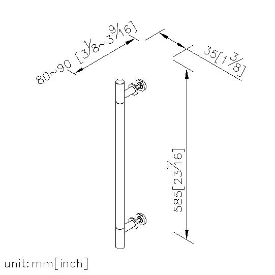 Door Handle (C/C 475MM)(Antimicrobial Copper) thumbnail 2