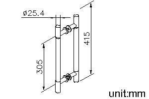 Door Handles (C/C 305MM)(Antimicrobial Copper) thumbnail 2