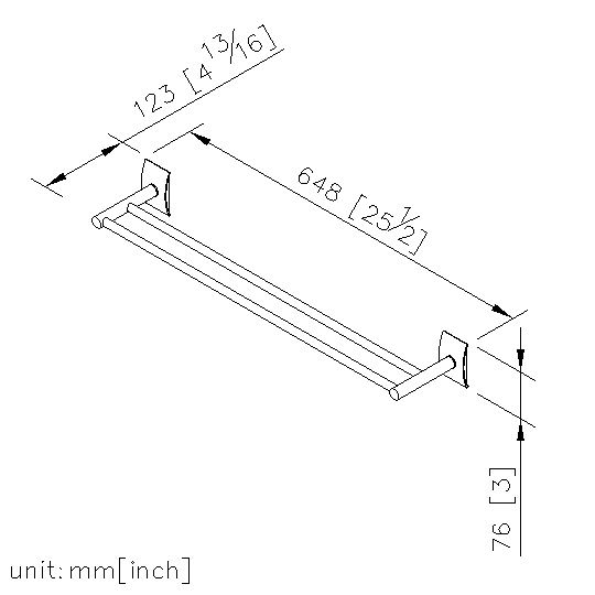 Double Towel Bar (600mm) thumbnail 2
