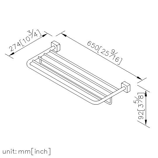 Bath Towel Rack With Rail thumbnail 2