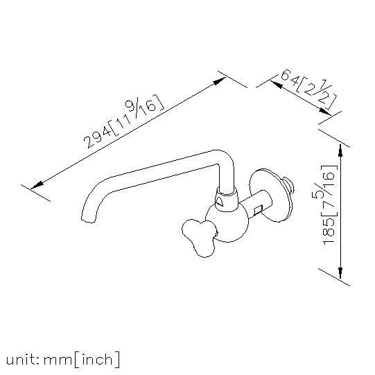 Kitchen Faucet (Blue)(Wall-Mounted/Cold Only) thumbnail 2