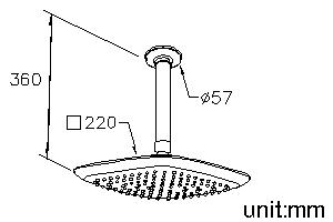 Ceiling-Mounted Showerhead (Plastic) thumbnail 2
