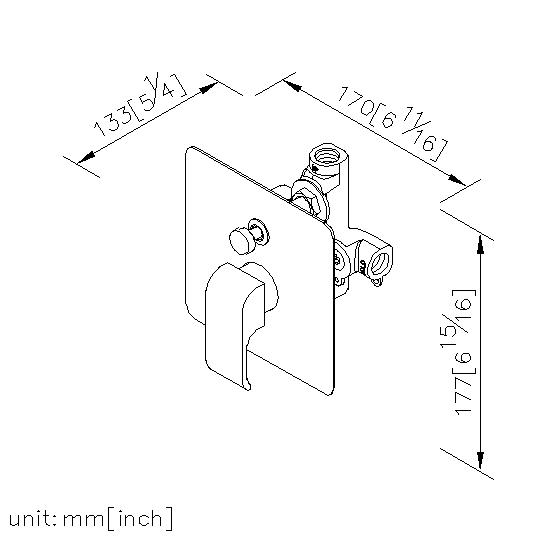 Concealed Valve W/Diverter & Check Valve W/O Inlet Stop Version(1~4 kg/cm^2) thumbnail 2