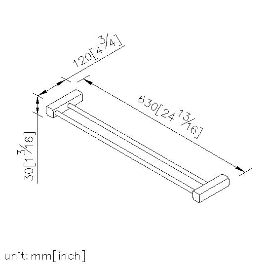 Double Towel Bar (600mm) thumbnail 2