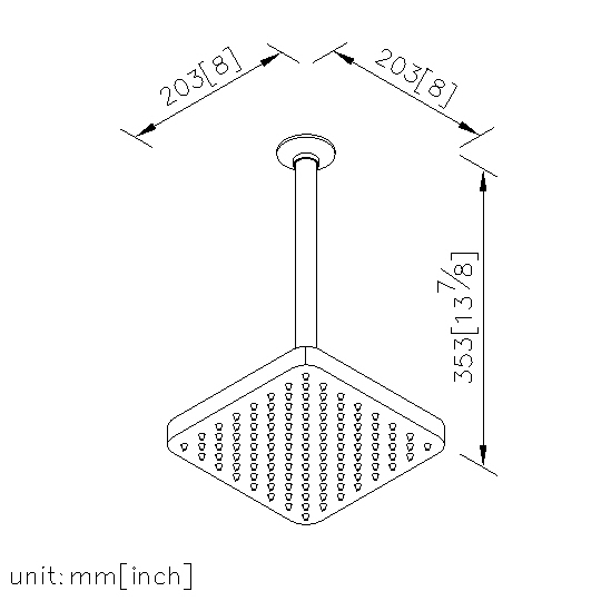 Ceiling-Mounted 8" Showerhead (Brass) thumbnail 2