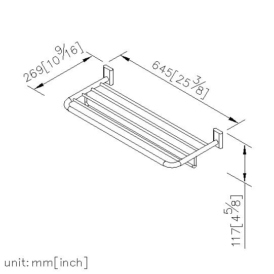 Bath Towel Rack With Rail (600mm) thumbnail 2