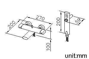 Bath/Shower Mixer W/ Hand Shower & Hose & Wall Bracket thumbnail 2