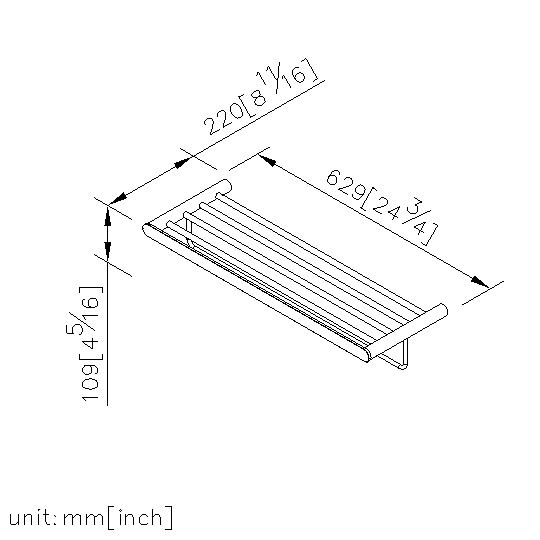Bath Towel Rack With Rail (60cm) thumbnail 2