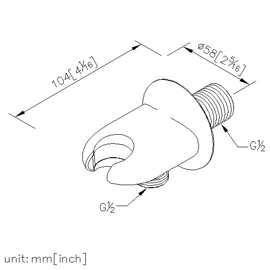 Hand Shower Holder W/Supply Elbow & 5cm Nipple thumbnail 2
