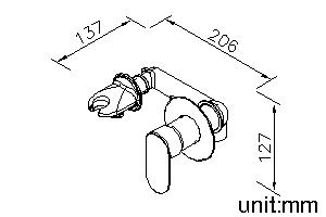 Concealed Shower Mixer W/Shower Holder & Wall Supply thumbnail 2