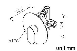 Concealed Mixer Valve W/Check Valve W/ Inlet Stop Version thumbnail 2