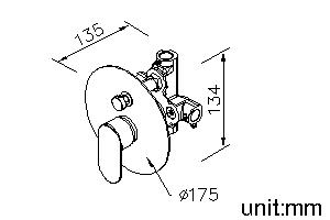 Concealed Valve W/Diverter & Check Valve W/O Inlet Stop Version(1~4 kg/cm^2) thumbnail 2